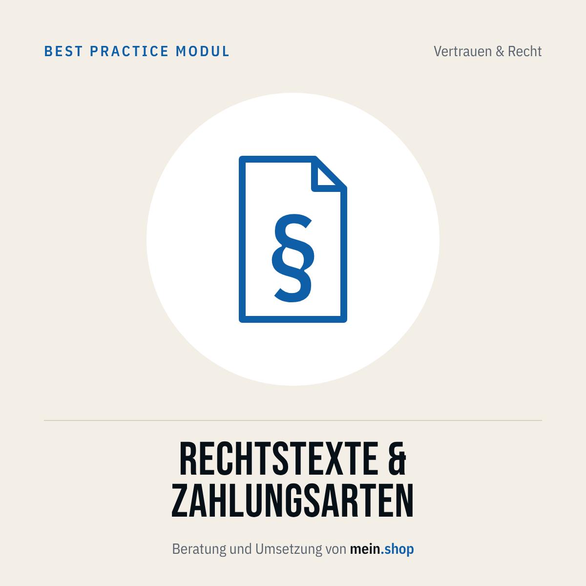 Rechtstexte & Zahlungsarten – Best Practice Modul